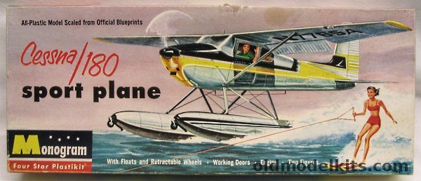 Monogram 1/41 Cessna 180 Sport Plane with Floats - Four Star Issue, PA26-98 plastic model kit